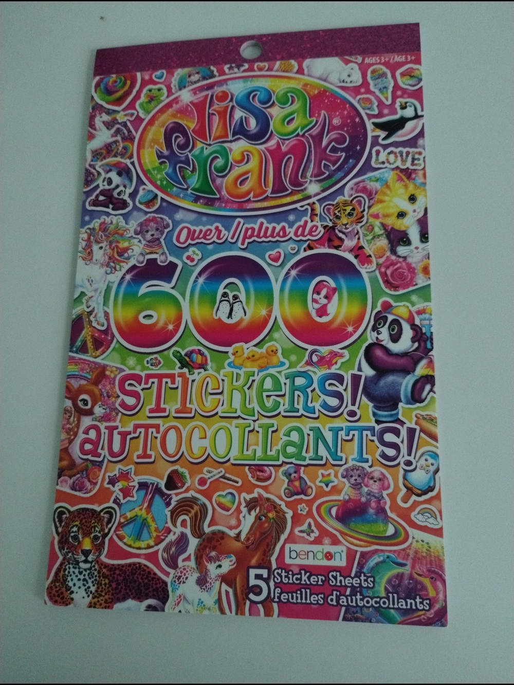 Lisa Frank Rainbow Sticker Pack - Bright Pink, Purple, Blue & Yellow